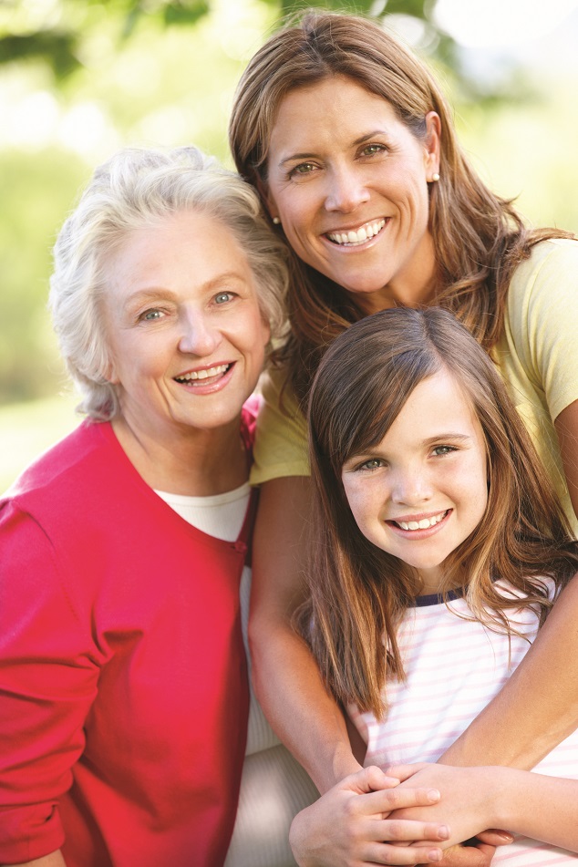 Multi-generation family in park